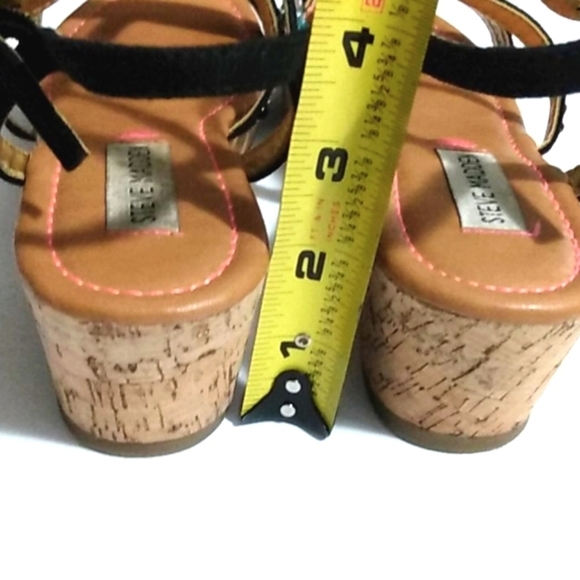 STEVE MADDEN Rhinestone Strappy Mini Wedge Platform Sandals Size 5 - Picture 11 of 13